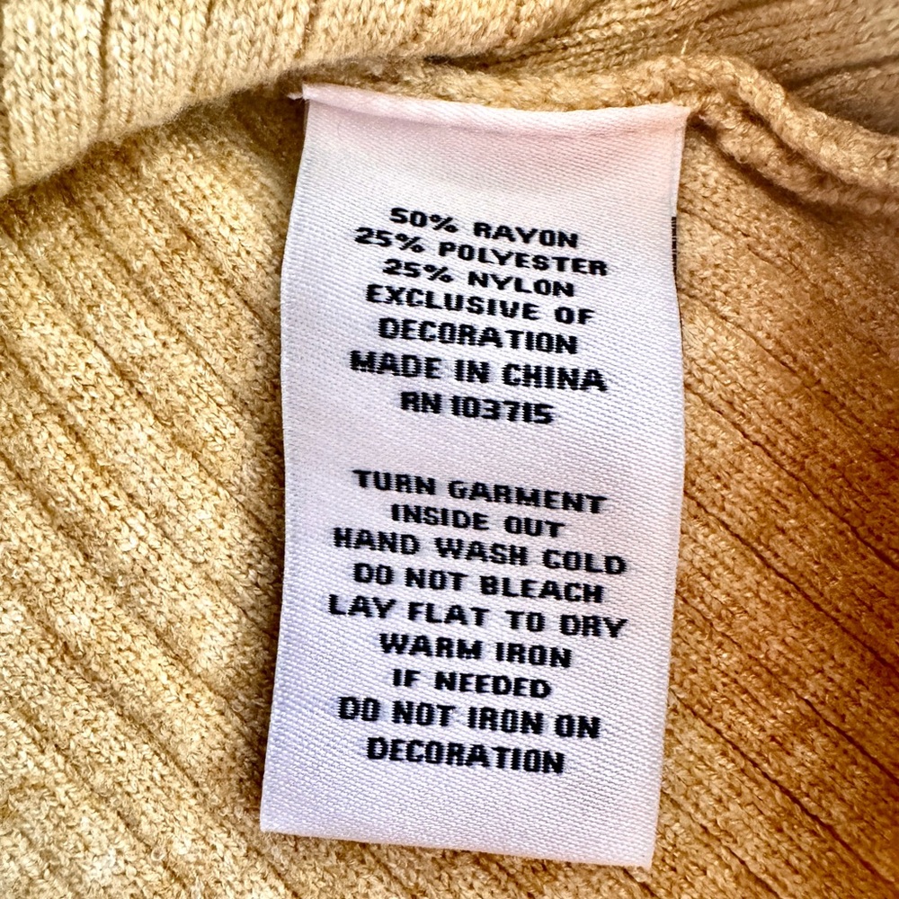 Nanette Lepore Ribbed Knit Sweater Womens XL‎ Beige Oatmeal Peplum Long Sleeve - Picture 3 of 9
